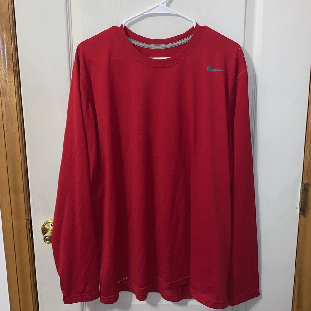 Nike red long sleeve Dri-Fit